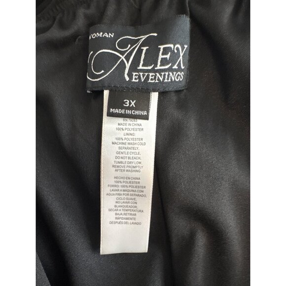 Alex Evenings Womens size 3X plus Black Chiffon Wide Leg Pants New $99 - Picture 5 of 7